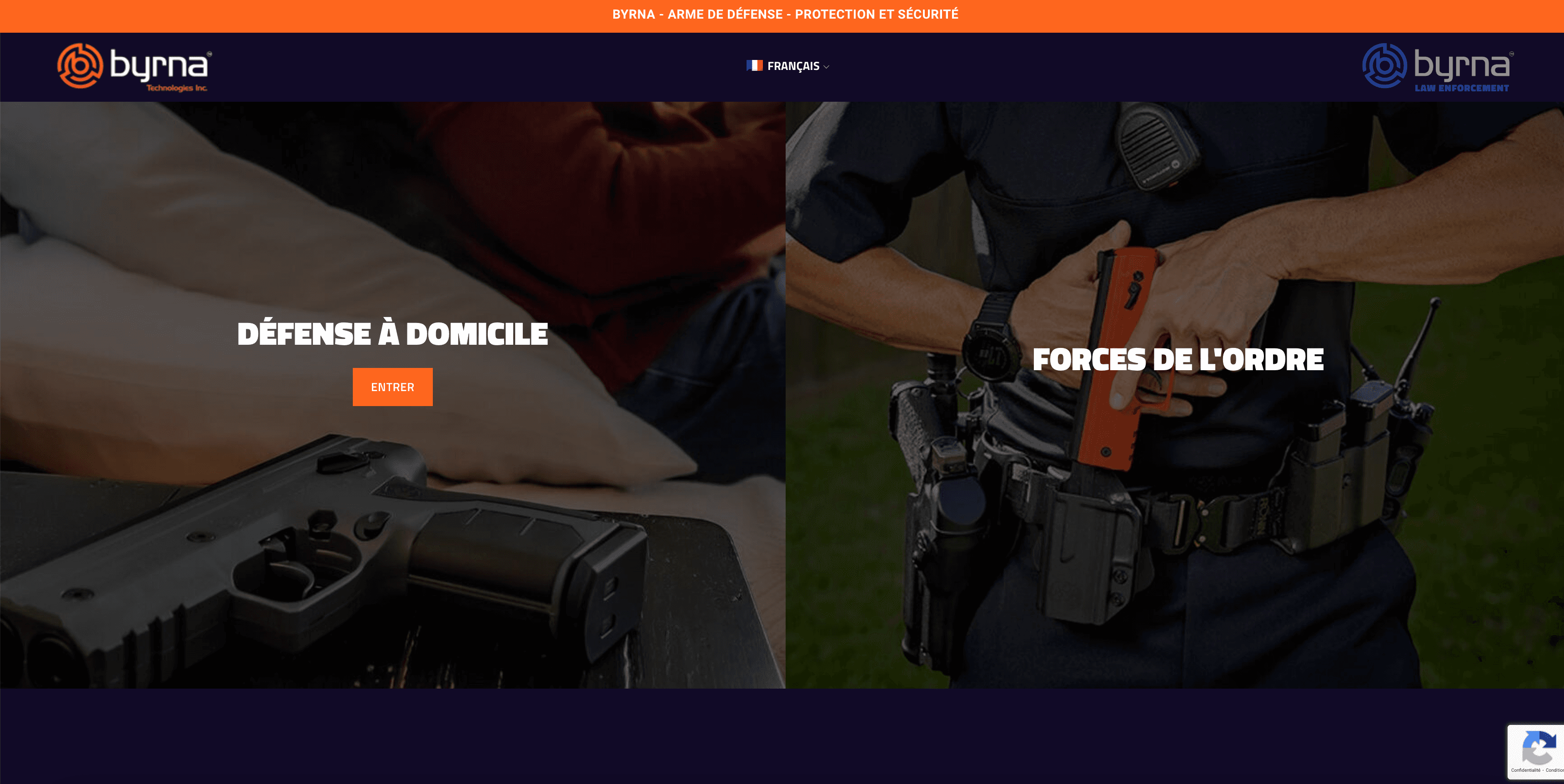 Byrna Defense — Site internet créé par Fibroweb, agence web à Perpignan